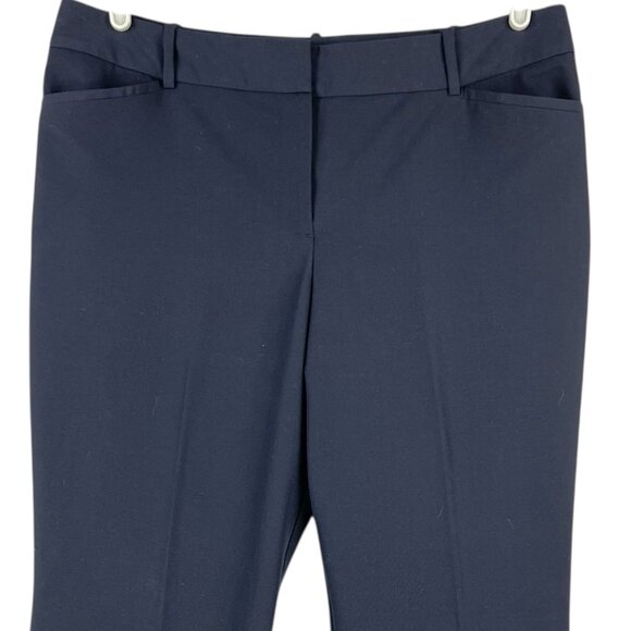 Worthington Women Stretch Navy Perfect Trouser Pants Size 12 Straight Mid Rise - Picture 3 of 10